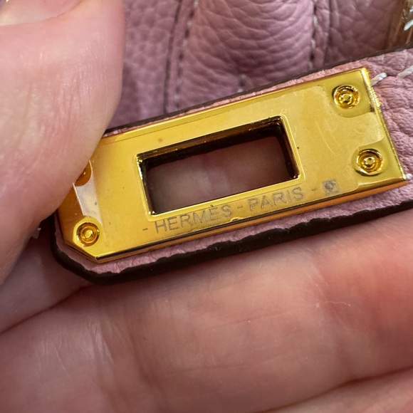 Baby mini Birkin 20 cm style Leather Women's Bag in light pink Togo leather - Picture 5 of 7